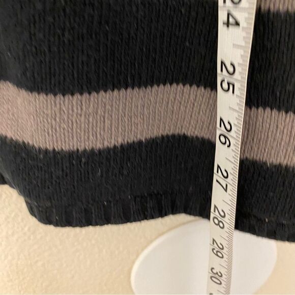 Roxy gray black stripe sweater open front cardigan 100% cotton-XL - Picture 4 of 9